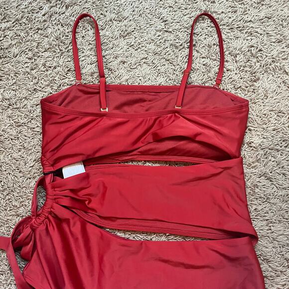 NWT! Shade & Shore Red One Piece Women's Swimsuit Size Large (12-14) - Picture 13 of 13